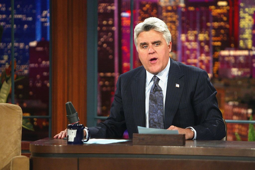 Jay Leno hosts "The Tonight Show with Jay Leno" 