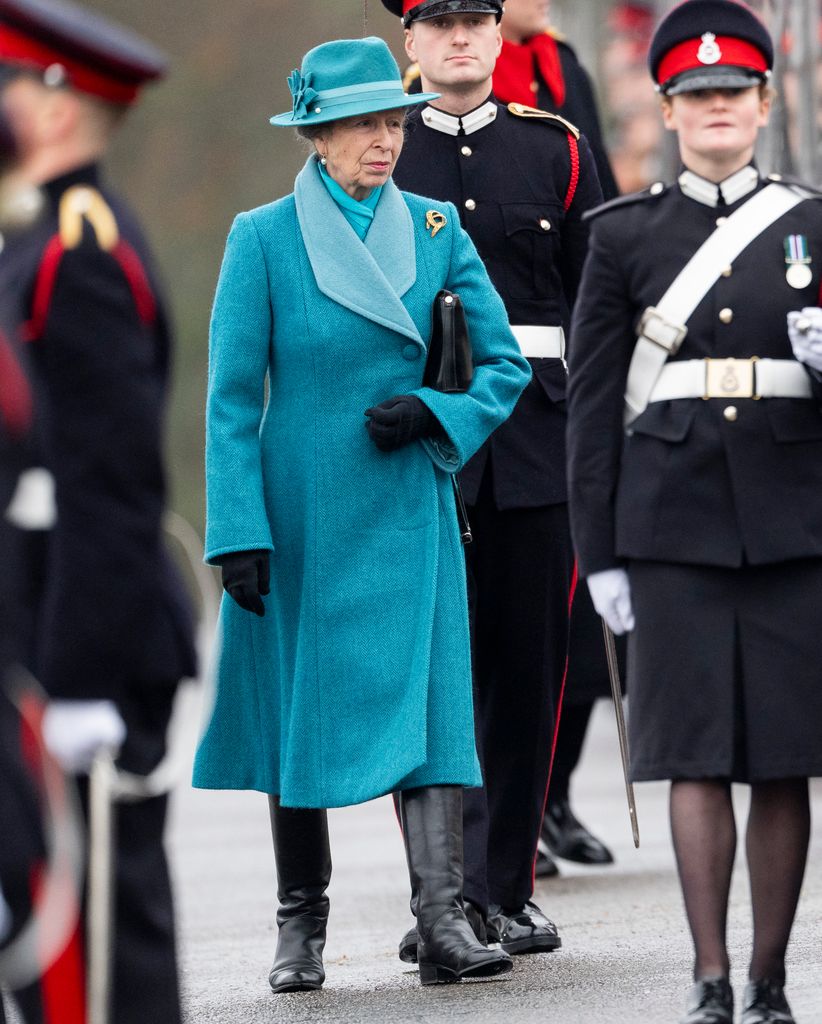 Princess Anne wore a turquoise coat
