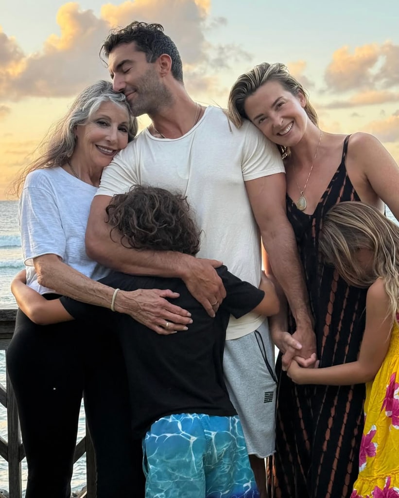 Photo shared by Justin Baldoni on Instagram in honor of Mother's Day 2025 featuring his wife Emily, mother Sharon, and his two kids, Maiya and Maxwell