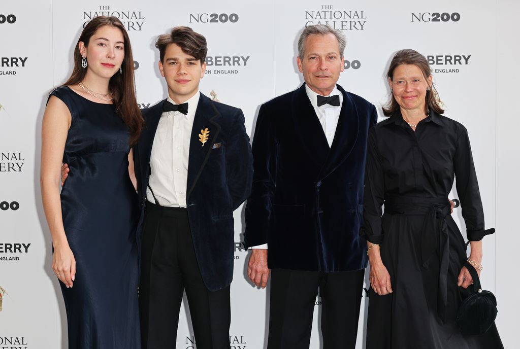 Samuel with his parents Lady Sarah and Daniel, and his girlfriend Eleanor 