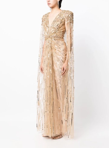 kate middleton jenny packham gold cape gown