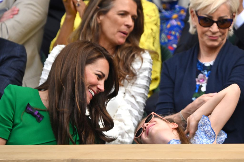 Princess Kate and Princess Charlotte share a giggle at Wimbledon