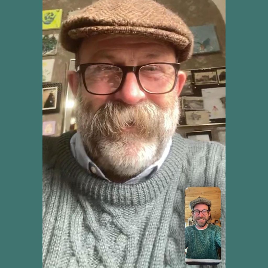 James Strawbridge on FaceTime with his father Dick