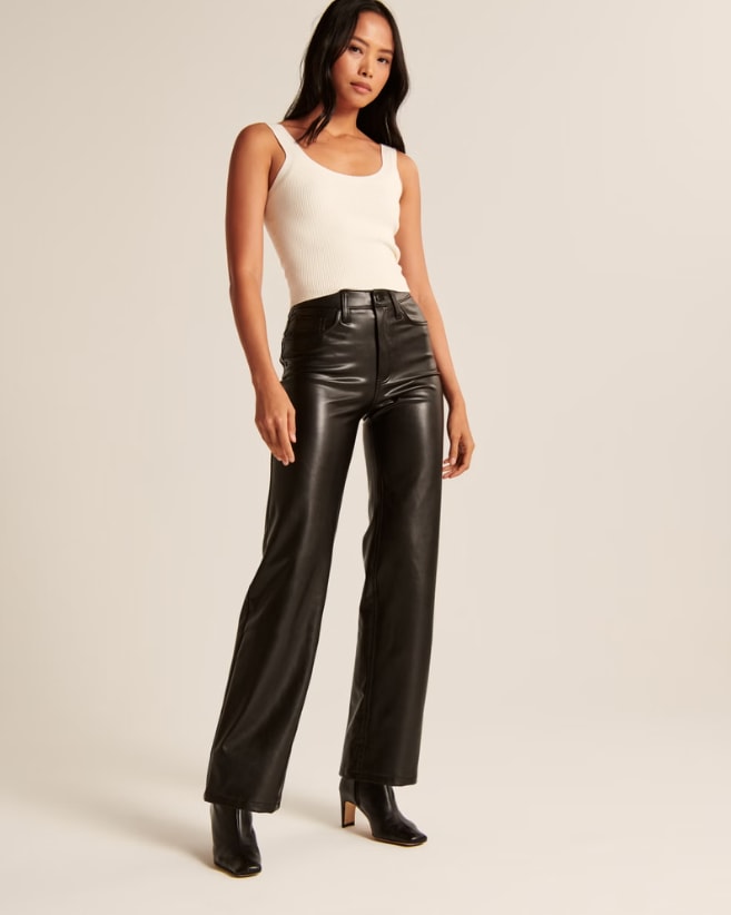 Vegan Leather 90s Relaxed Pant - Abercrombie & Fitch