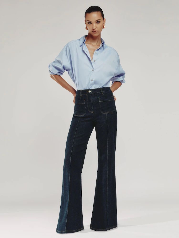 Reiss patch pocket wide-leg jeans