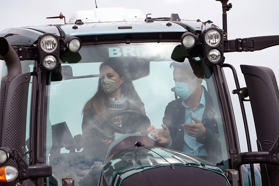kate middleton riding a tractor
