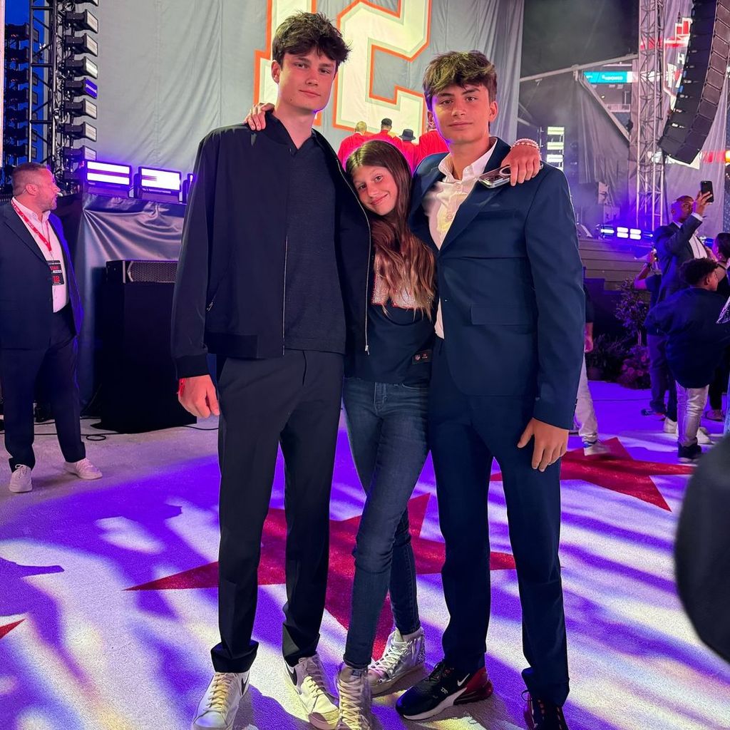 Tom Brady's three children Jack, Vivienne, and Benjamin photographed at his Patriots Hall of Fame induction ceremony