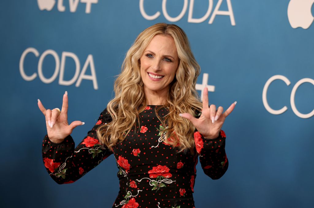 Marlee sign language red carpet floral dress