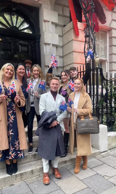 Storm and Ronan Keating with Ronan's children and a group of friends