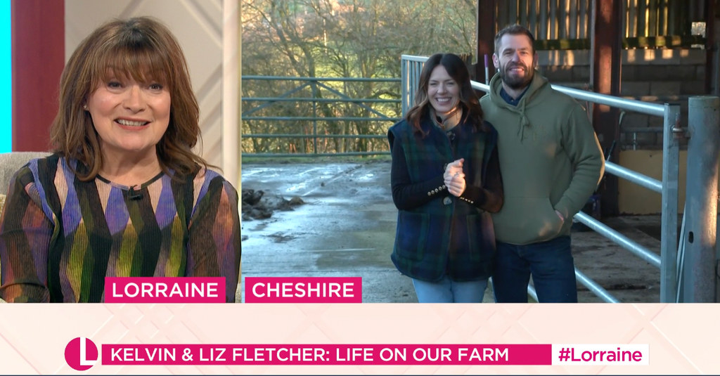 Kelvin Fletcher and Liz Fletcher speaking to Lorraine Kelly