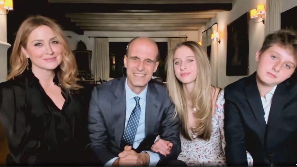 Sasha Alexander, Edoardo Ponti, Lucia Sofia Ponti, and Leonardo Fortunato Ponti virtually attend the 78th Annual Golden Globe Awards 