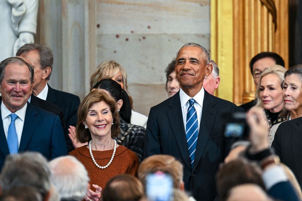 Barack Obama received a mixed response at Donald Trump's inauguration 