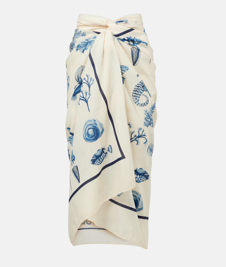Lavanda cotton and silk beach cover-up