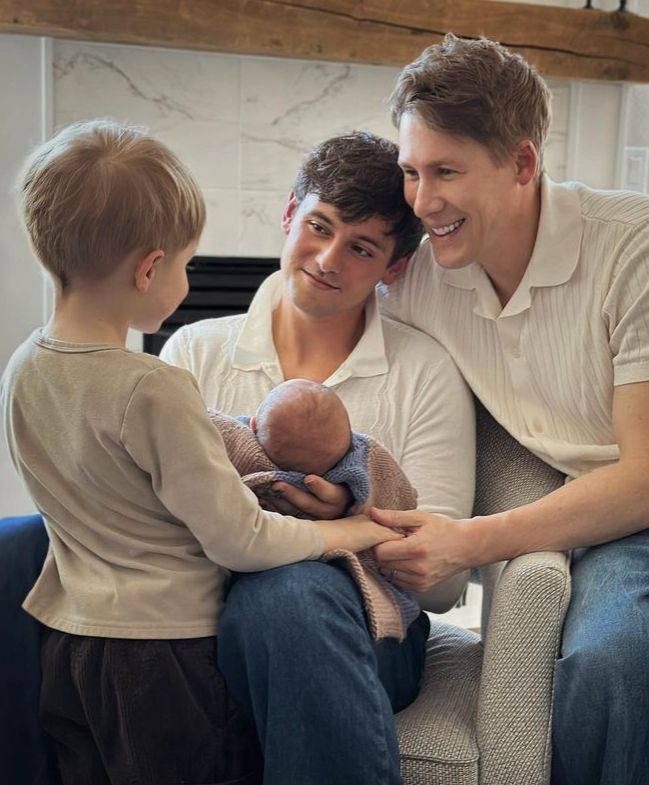 Meet Tom Daley's two lookalike sons Robbie and Phoenix who appeared at ...