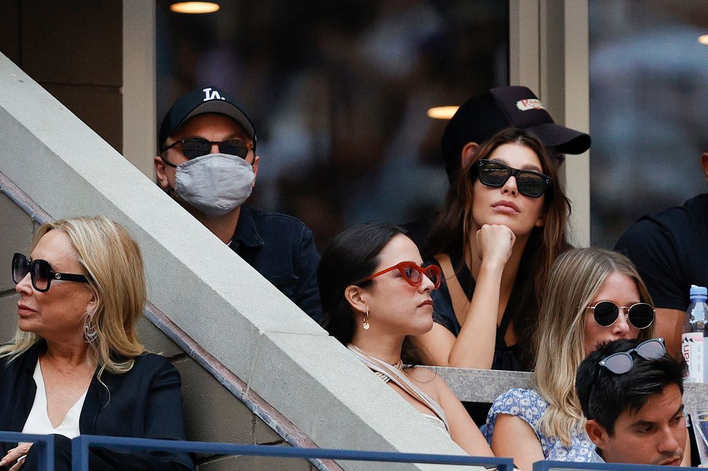 Leonardo DiCaprio and Camilla Morrone watching the US Open