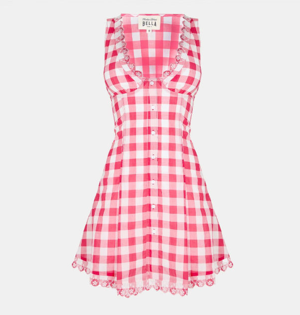 gingham red dress by bella hadid 