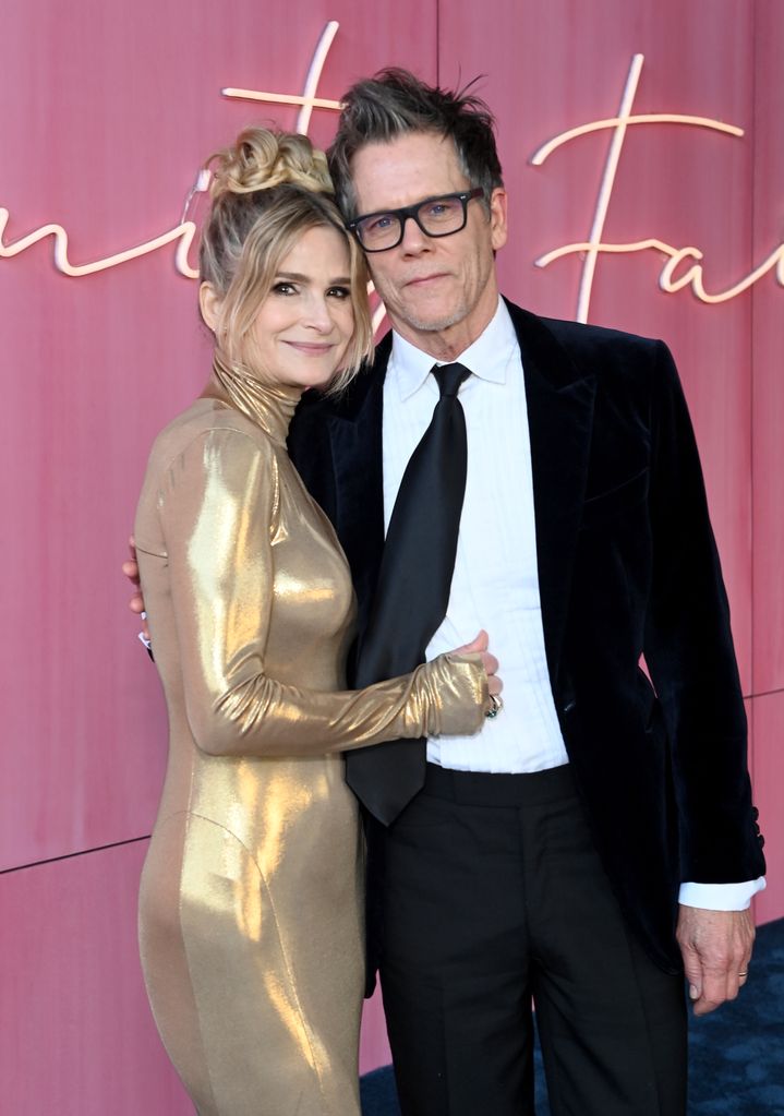 Kyra Sedgwick and Kevin Bacon attend the 2022 Vanity Fair Oscar Party hosted by Radhika Jones at Wallis Annenberg Center for the Performing Arts on March 27, 2022 in Beverly Hills, California