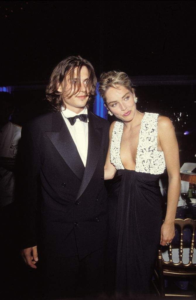 Johnny Depp and Sharon Stone, 1992