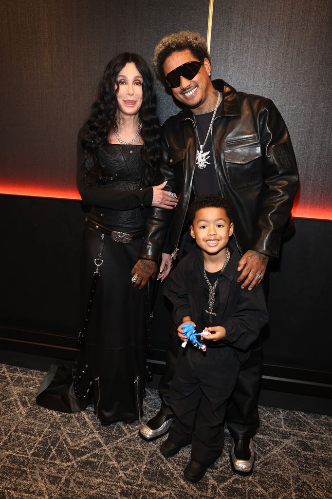 Cher, Alexander "AE" Edwards and Slash Electric Alexander Edwards attend the 2024 Rock & Roll Hall Of Fame Induction Ceremony 