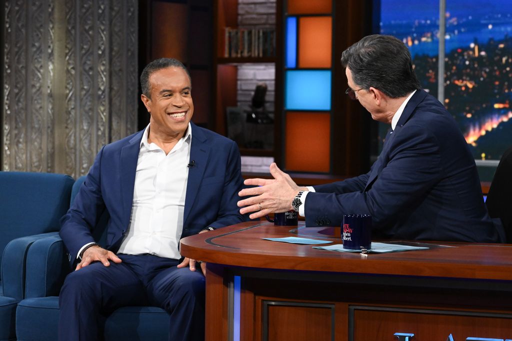 The Late Show with Stephen Colbert and guest Maurice DuBois during Monday's March 31, 2025 show