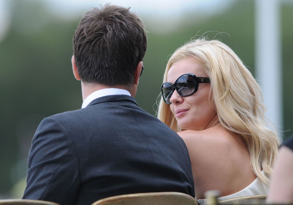 Gethin Jones and Katherine Jenkins looking at each other 