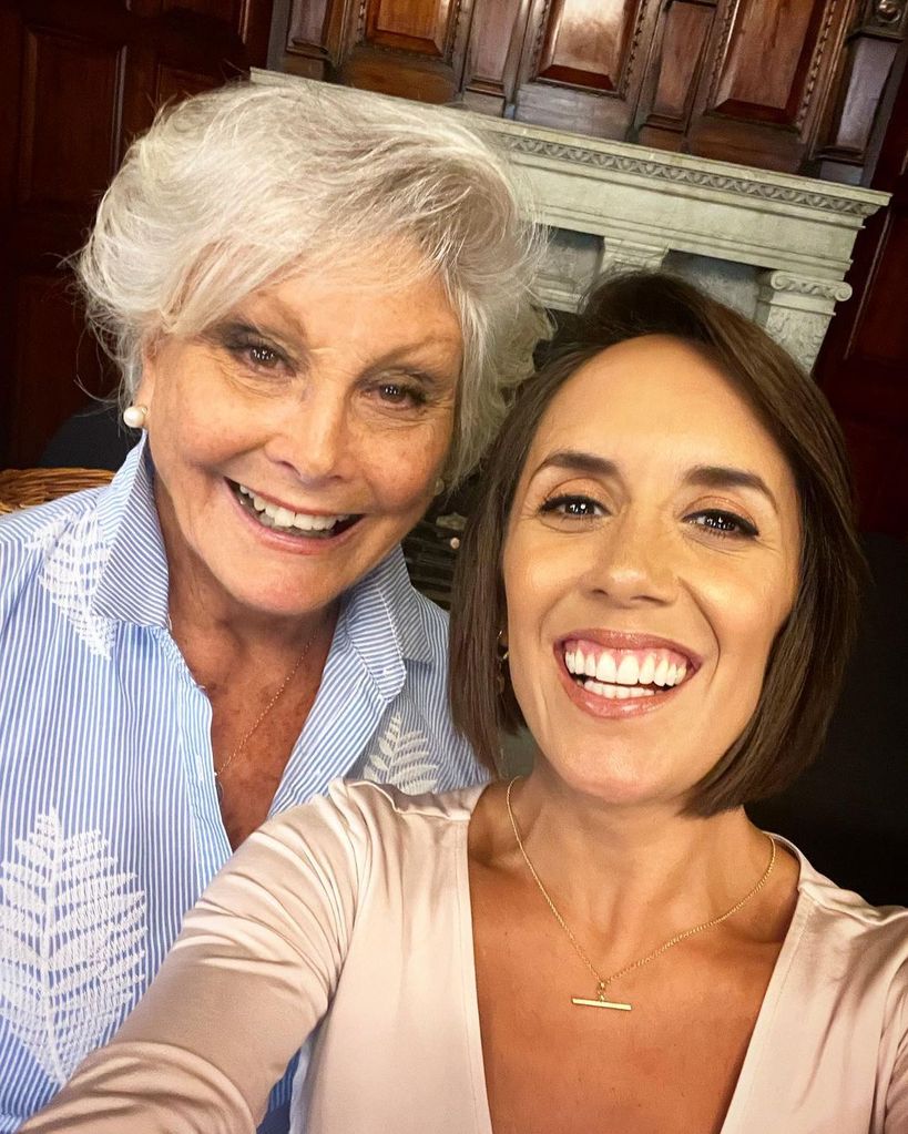Janette posing for a selfie with Angela Rippon
