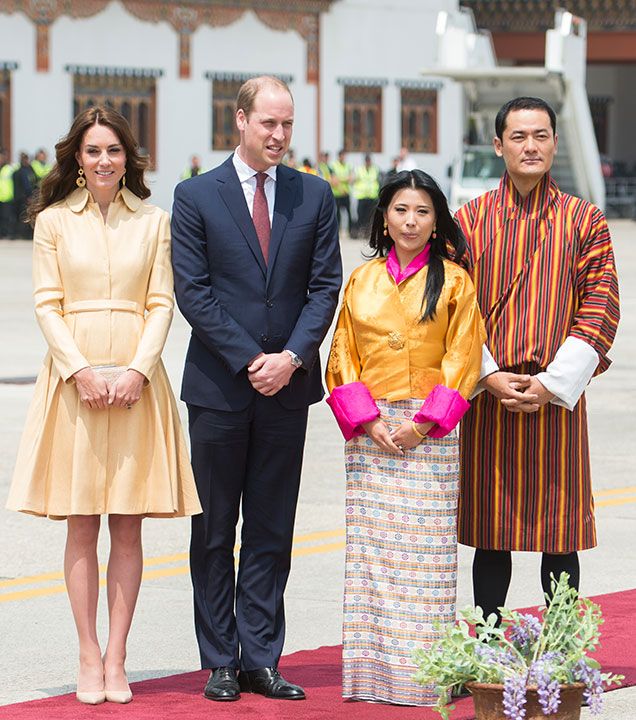 Prince William and Kate Middleton with King and Queen of Bhutan in 2016