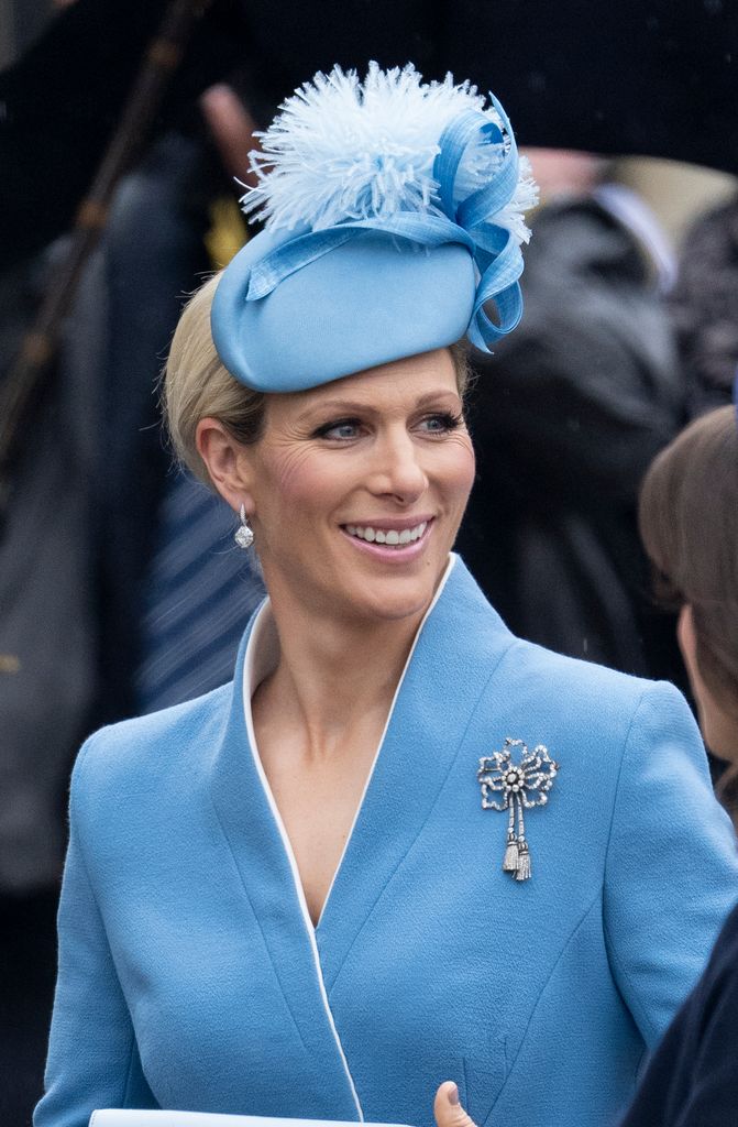 Zara Tindall arrives at Westminster Abbey for the Coronation of King Charles III and Queen Camilla on May 6, 2023 in London, England
