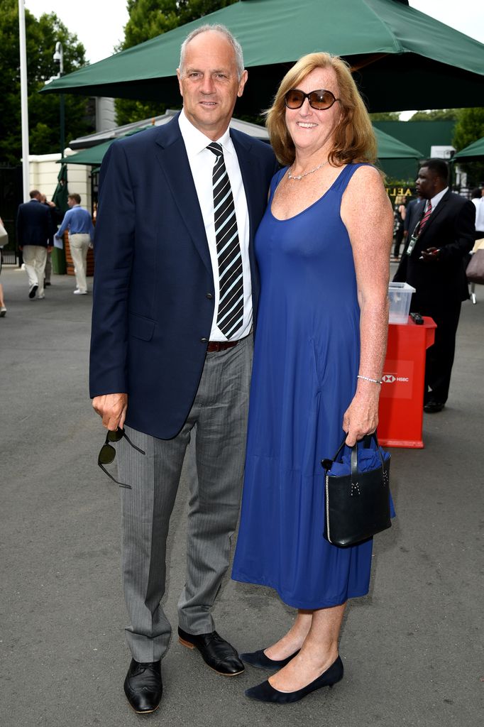 Steve Redgrave standing alongside his wife while at Wimbledon