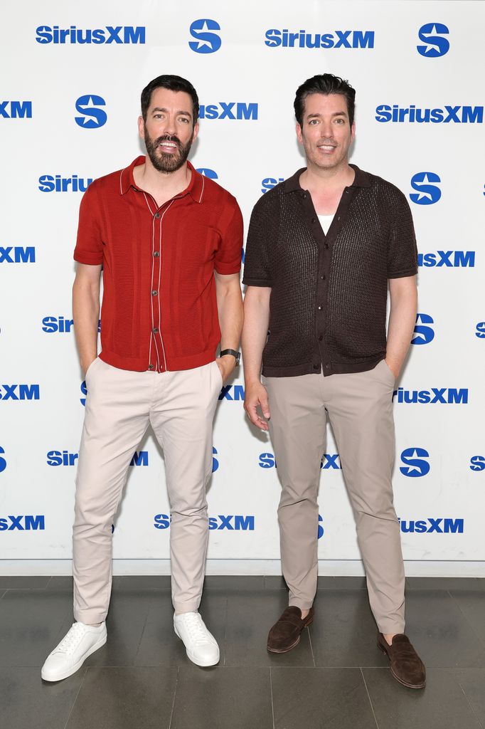 Drew Scott and Jonathan Scott visit SiriusXM Studios on July 09, 2025 in New York City