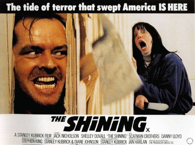 The Shining poster with Shelley Duvall and Jack Nicholson