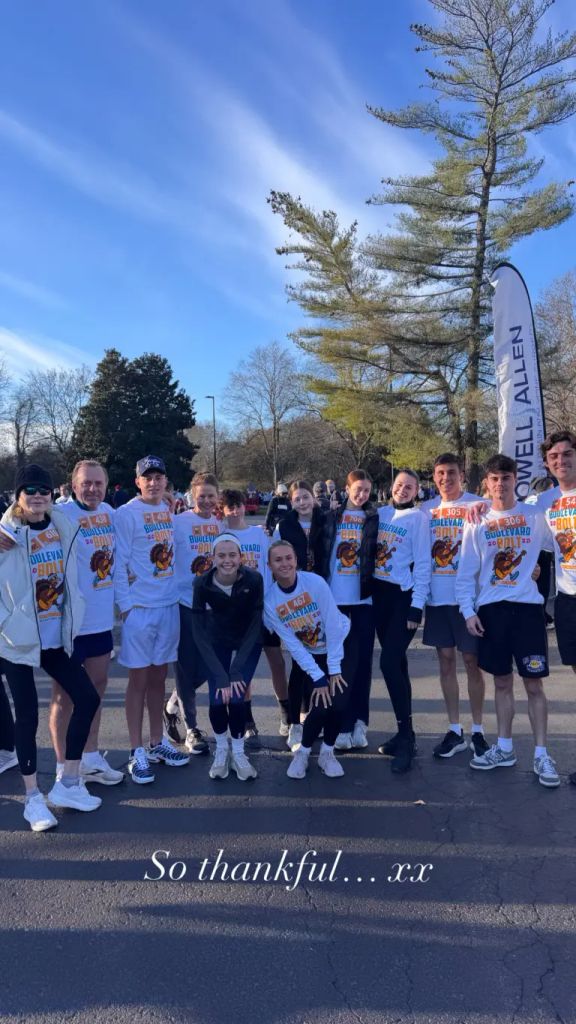 Nicole at the Turkey Trot charity run with family and friends