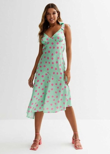 new look satin polka dot dress 