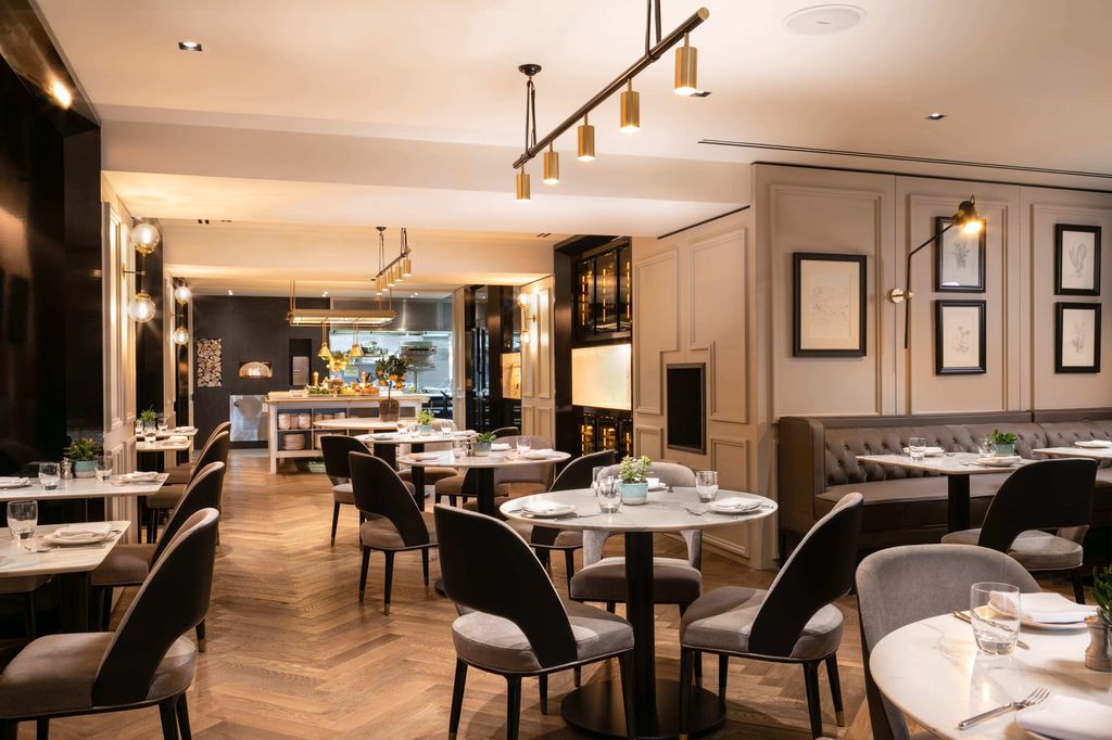 neutral restaurant dining room