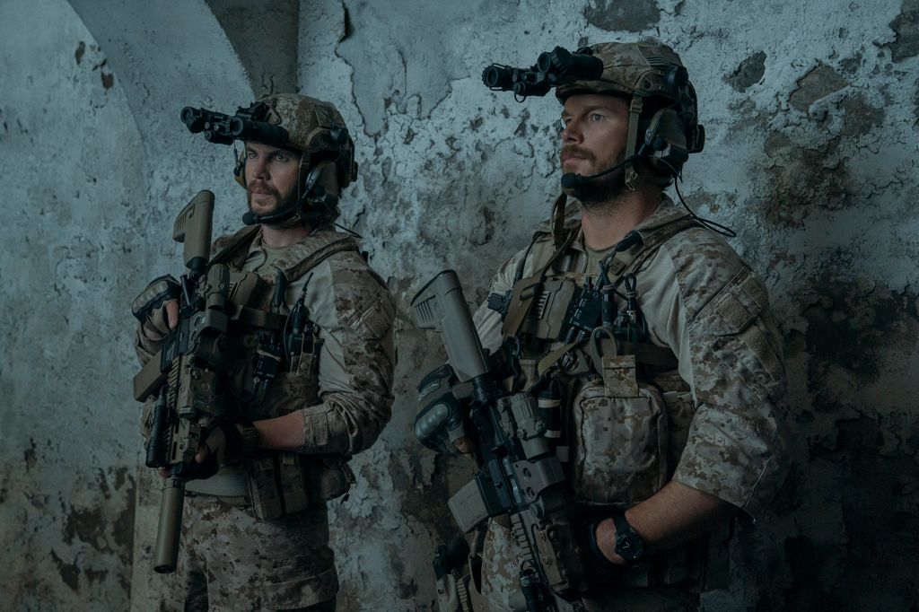 Taylor Kitsch and Chris Pratt in a scene from Terminal List: Dark Wolf