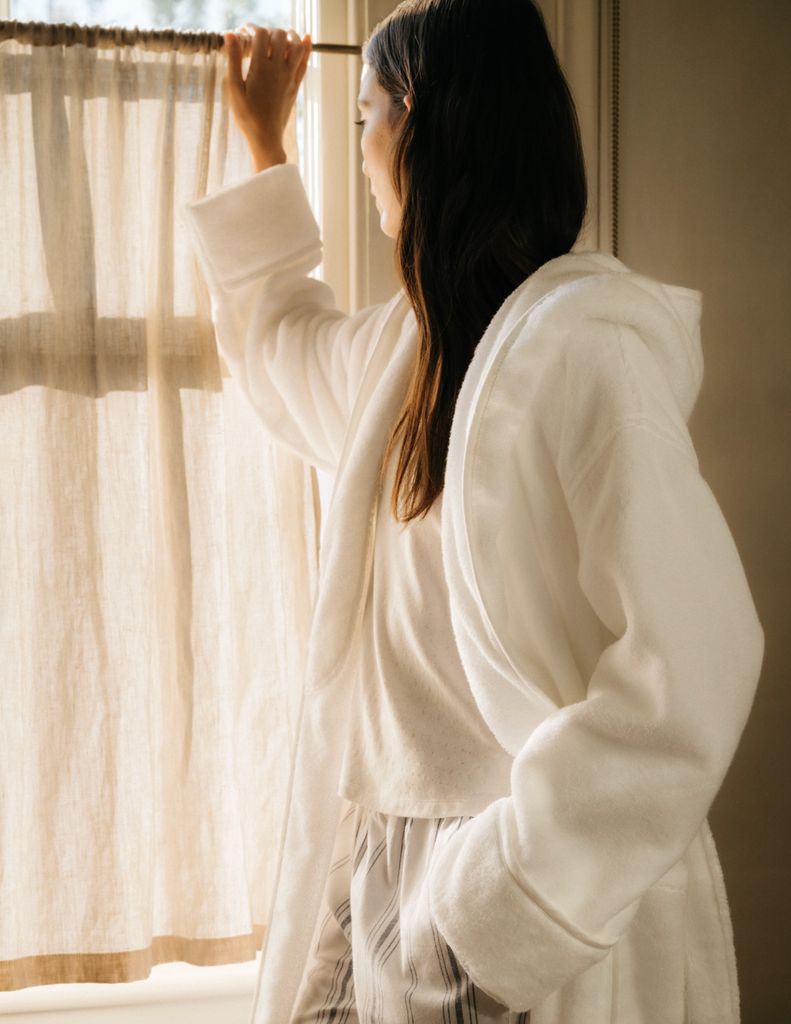 The White Company Unisex Organic Cotton Hydrocotton Hooded Robe