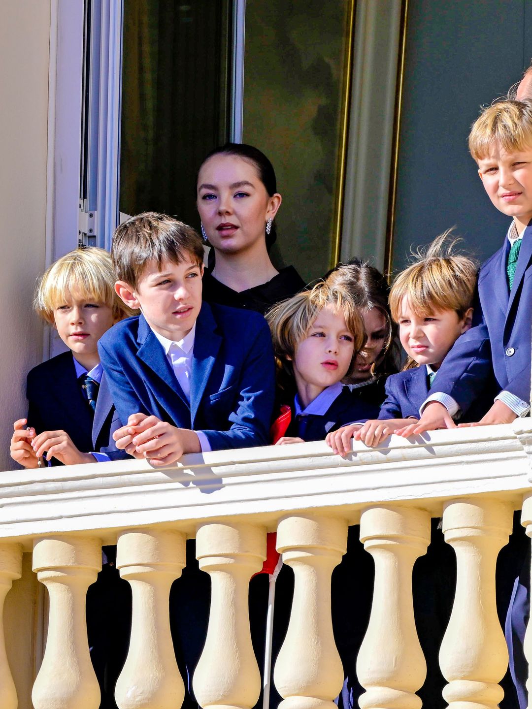 monaco royal children on balcony watching parade