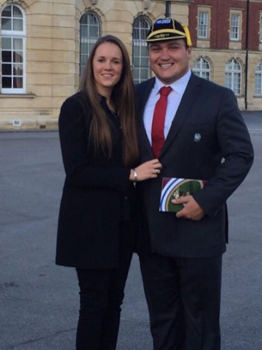 Jamie George and wife Katie at Sandhurst