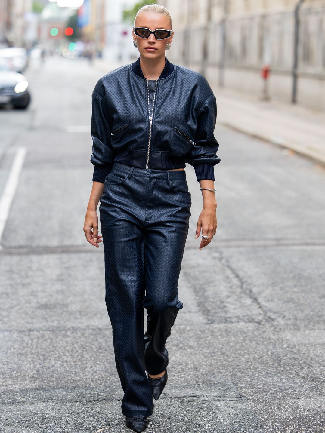 Sophie Sss looks so chic in this matching leather co-ord