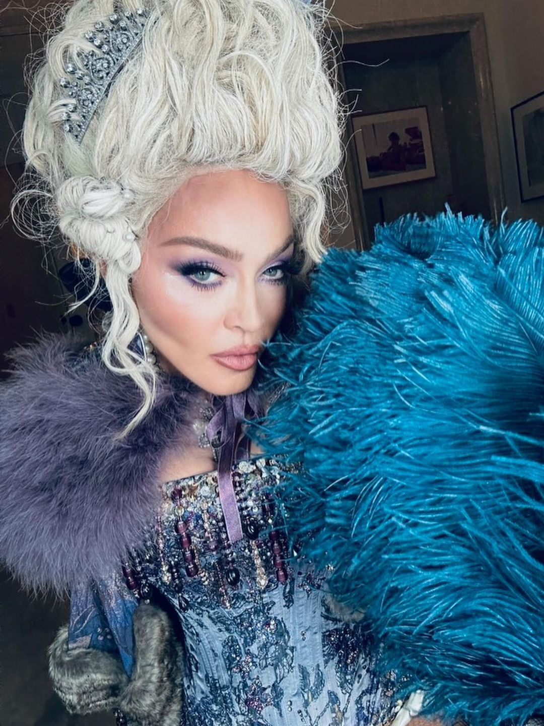 Madonna posts an image of herself on her instagram of her in full glam for the Oscars Party 2024