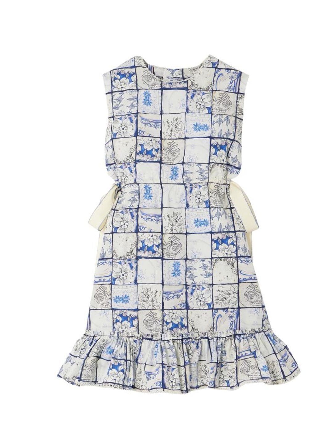 Blue short printed dress