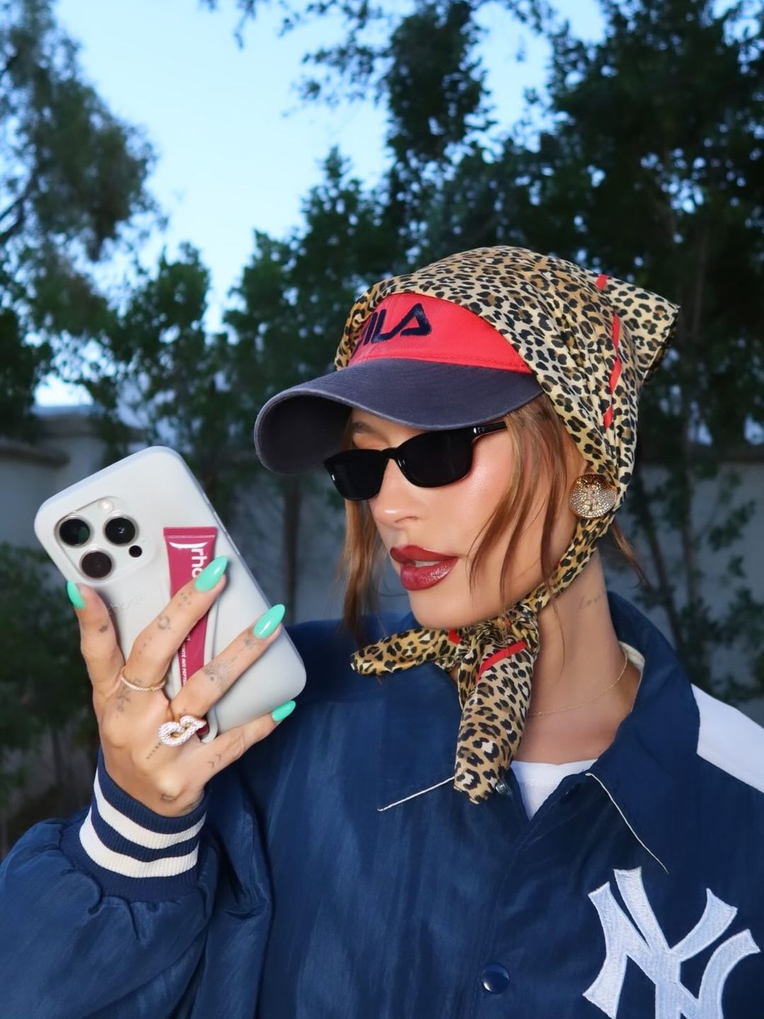 Hailey jumped on the leopard print trend too