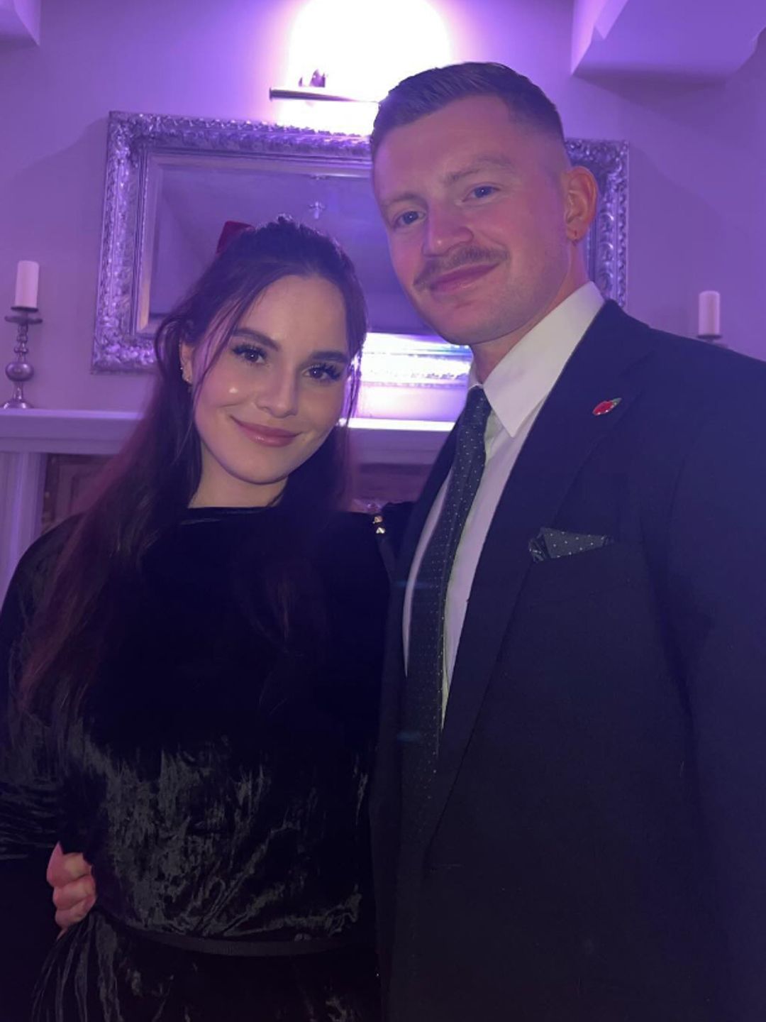 Holly Ramsay and Adam Peaty in black outfits