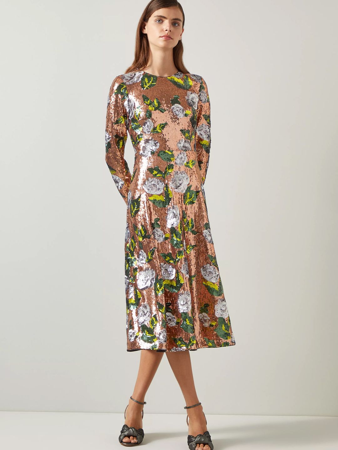 Marcel Green Floral Sequin Dress