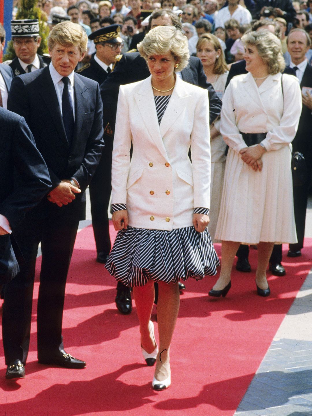 Diana, Princess of Wales in white blazer