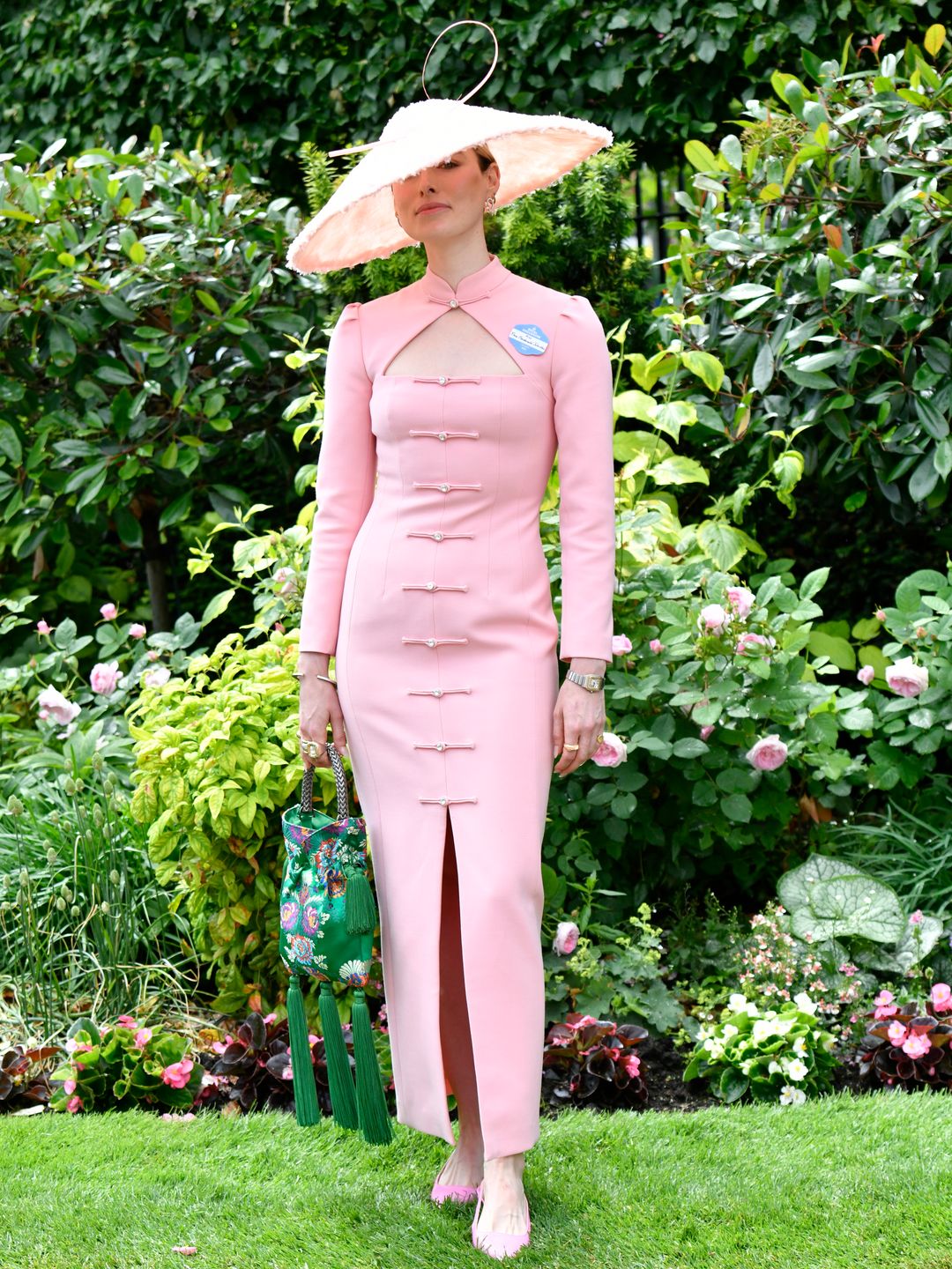 Fashion Editor Flora MacDonald Johnston donned a Huishan Zhang dress which she teamed with a hat from Lock & Co. and jewellery from Liv Luttrell.