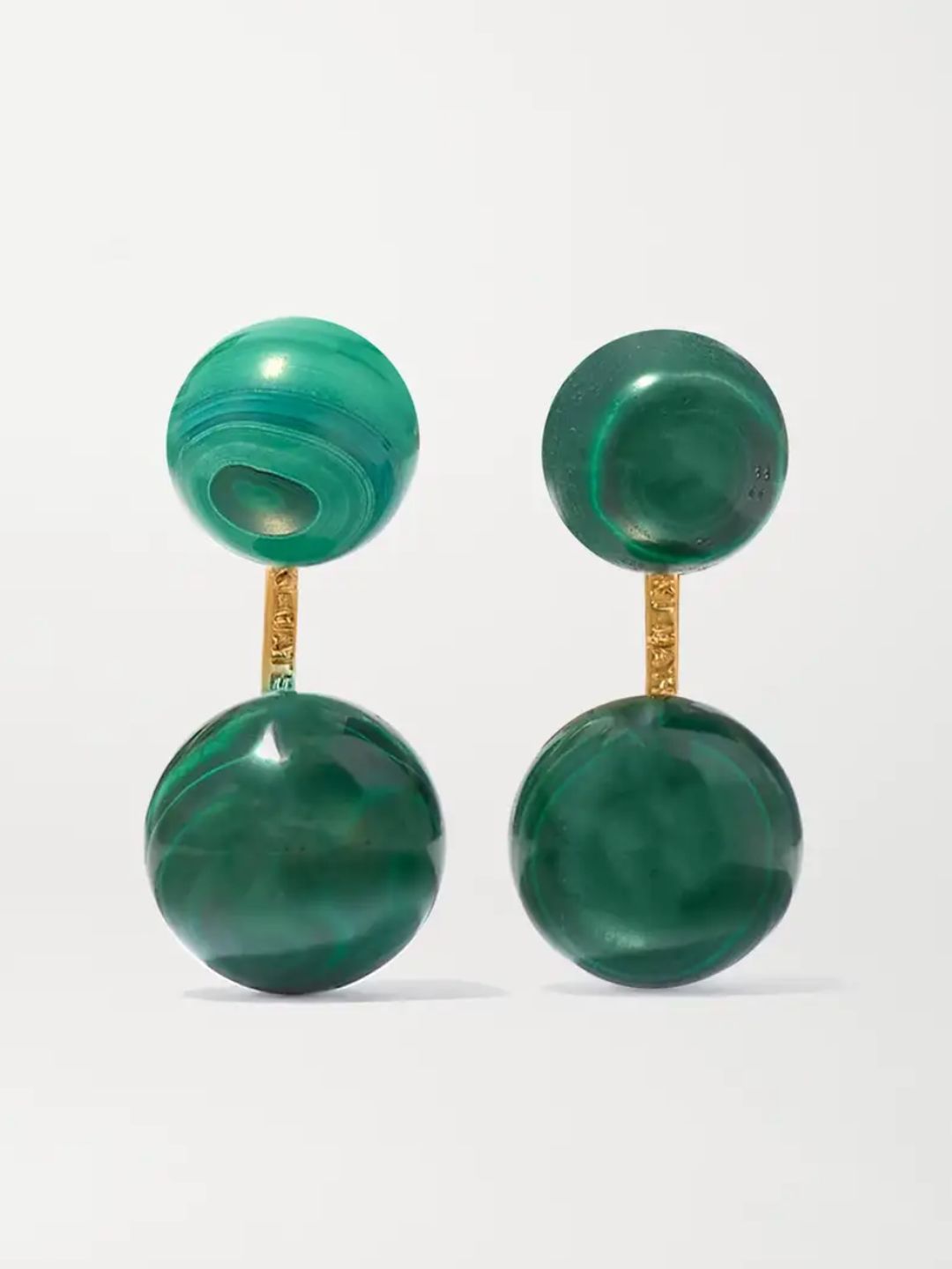 14-karat gold malachite earrings