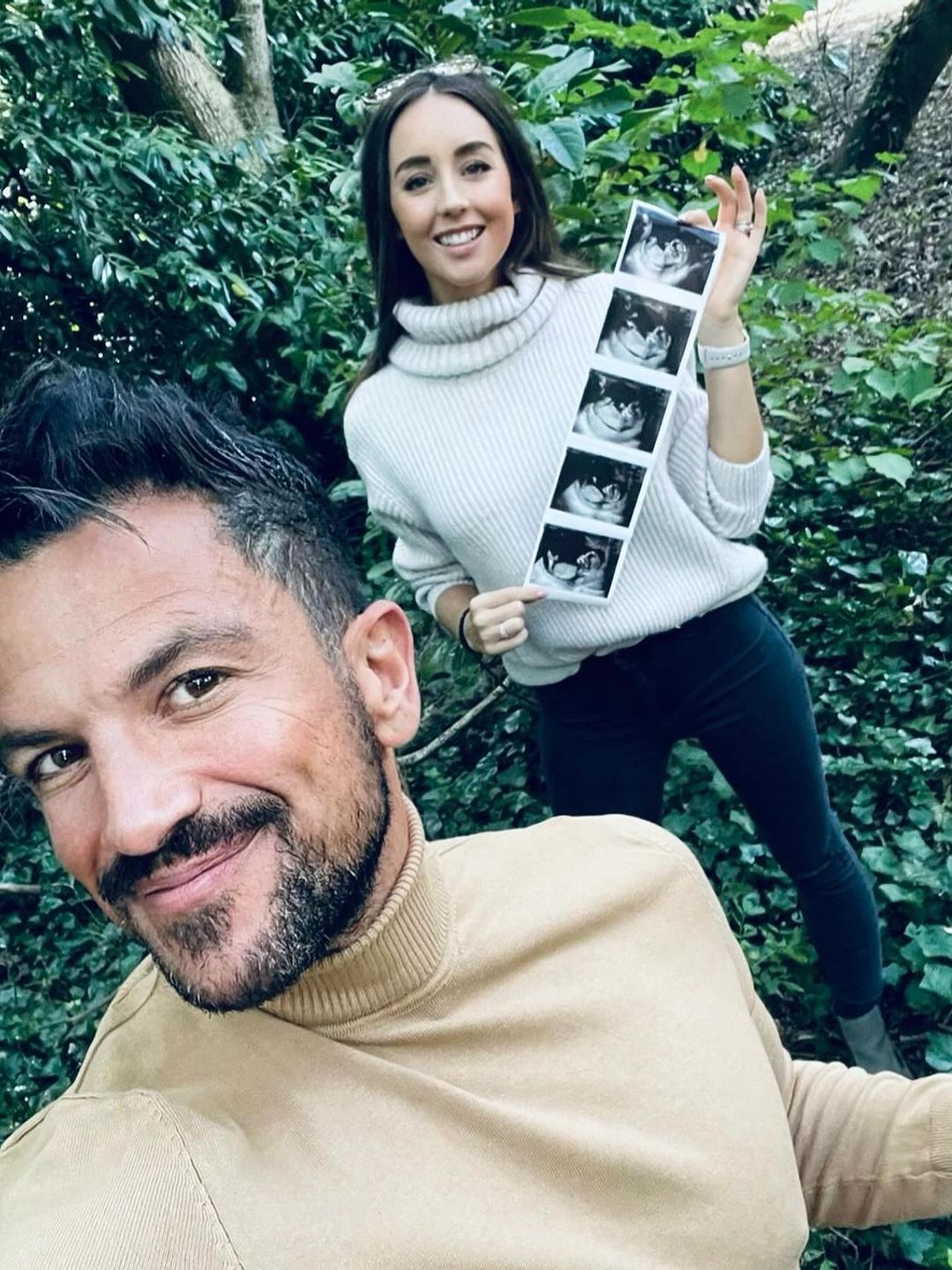 peter andre and emily andre holding baby scan photos 