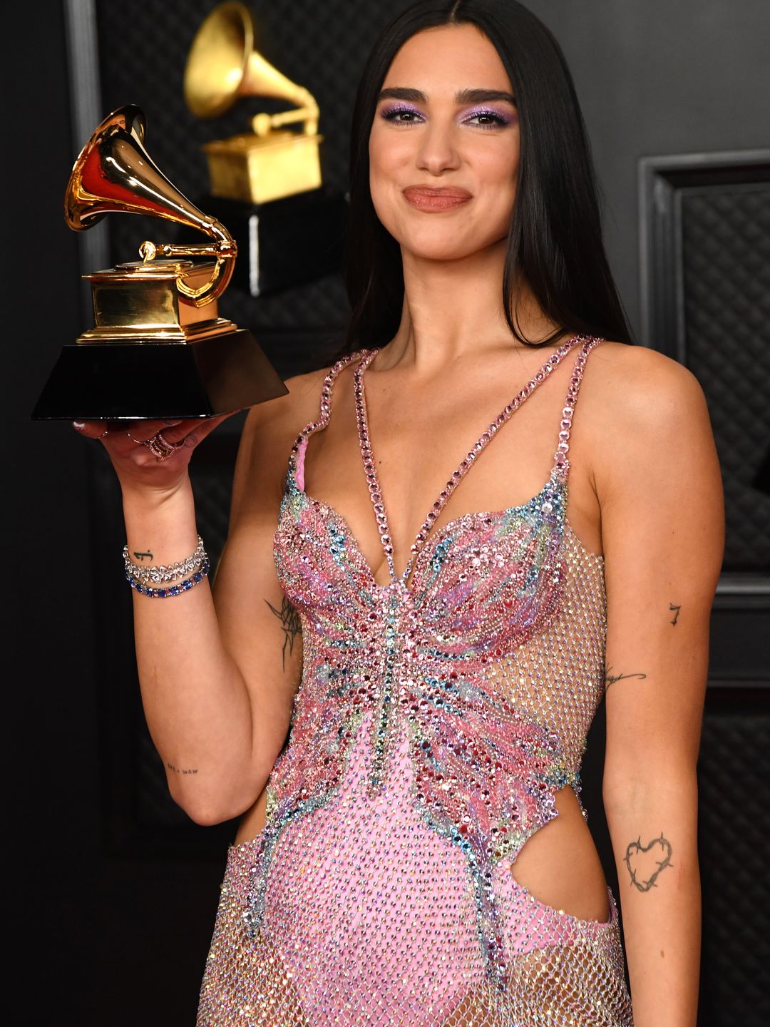 Dua Lipa, winner of Best Pop Vocal Album for Future Nostalgia, poses in the media room during the 63rd Annual GRAMMY Awards at Los Angeles Convention Center on March 14, 2021 in Los Angeles, California.