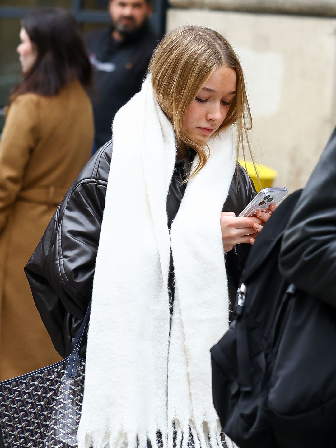 Harper Beckham is seen on November 13, 2024 in Paris, France.